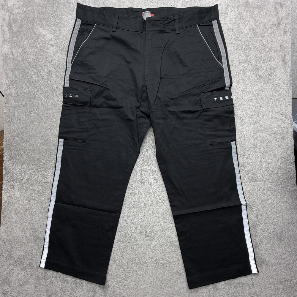 Tesla‎ Work Pants Men's 44x30 Black Reflective Employee Official 8412R Uniform